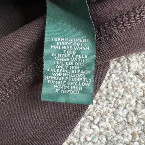 Lauren Ralph Lauren Brown Hooded Sweater Midi Dress 3/4 Sleeve, Size Medium - Picture 7 of 9